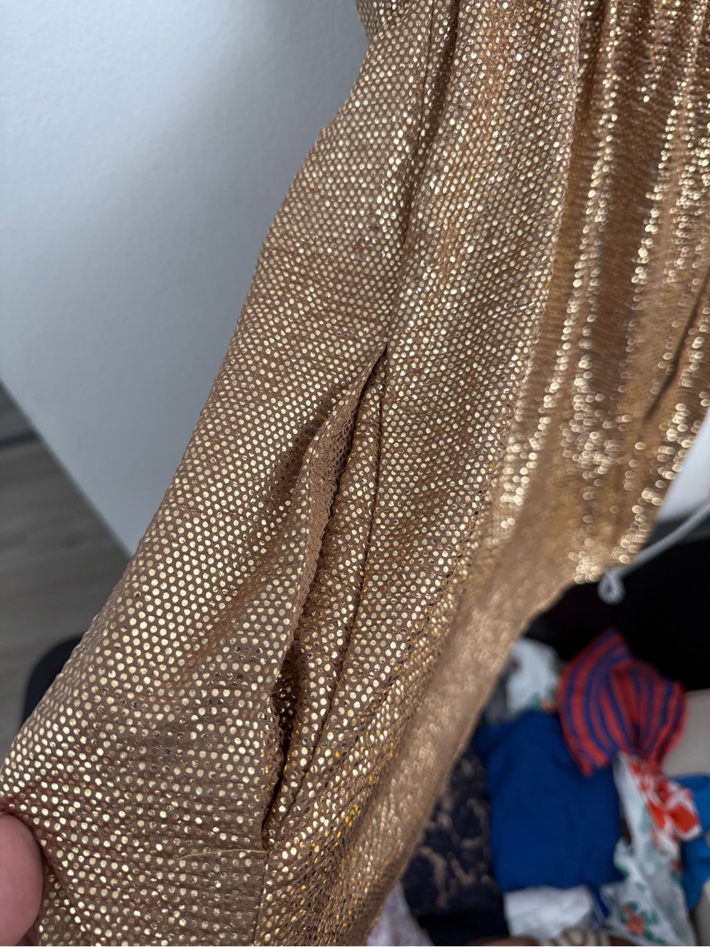 Show Me Your MuMu Gold Metallic Bow-Front Spaghetti Strap dress - Picture 4 of 4